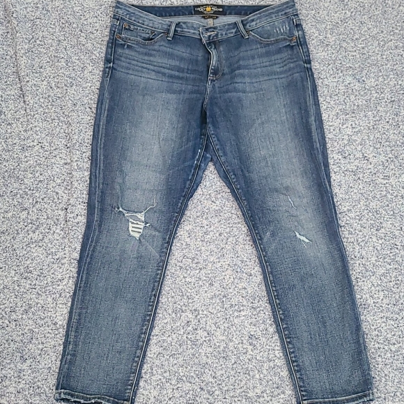 Lucky Brand ankle length mid rise ripped jeans - Picture 1 of 6